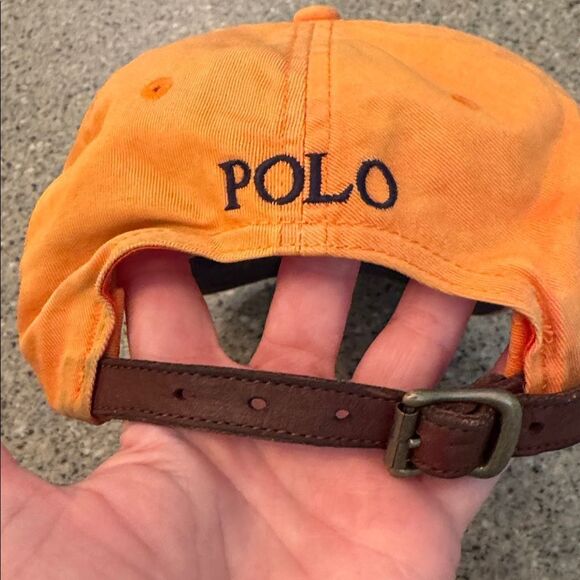 POLO RALPH LAUREN Vintage Distressed Worn Sun Faded Dad Leather Strap Back Hat - Picture 5 of 10